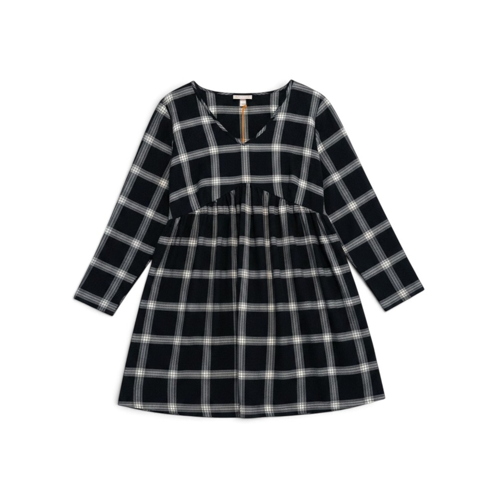 Knox Rose Flannel Dress Women L Boho Cottagecore Plaid Cabincore Rustic Western
